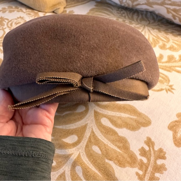 Vintage Peach bloom Velour Pillbox Hat - Picture 3 of 9